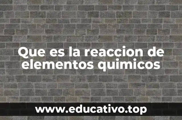 Que es la reaccion de elementos quimicos