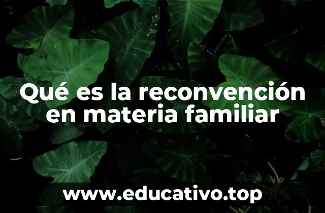 Qué es la reconvención en materia familiar