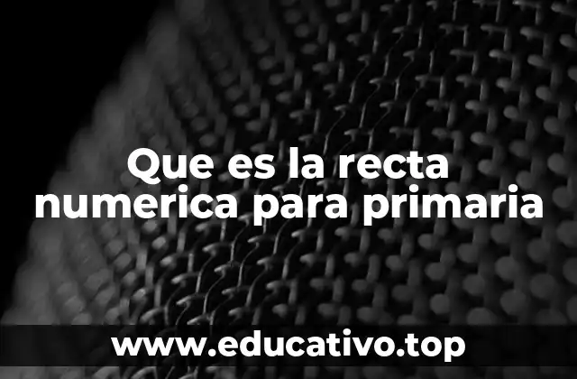Que es la recta numerica para primaria