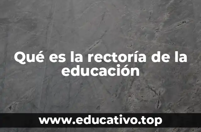 Qué es la rectoría de la educación