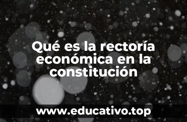 Qué es la rectoría económica en la constitución