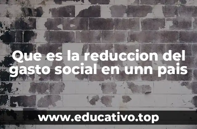 Que es la reduccion del gasto social en unn pais