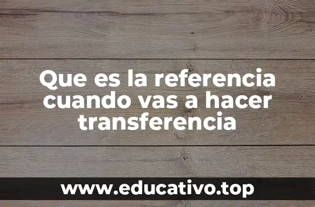 Que es la referencia cuando vas a hacer transferencia