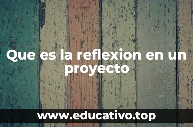 Que es la reflexion en un proyecto