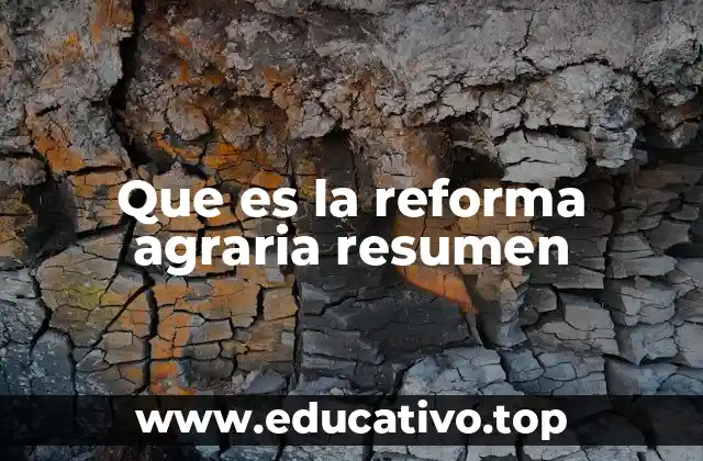 Que es la reforma agraria resumen