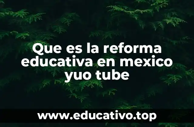 Que es la reforma educativa en mexico yuo tube