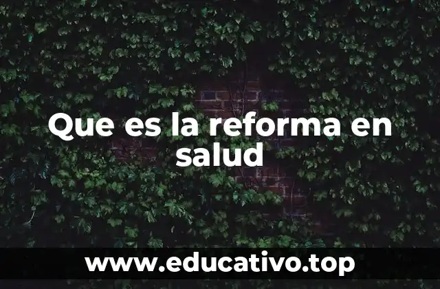 Que es la reforma en salud