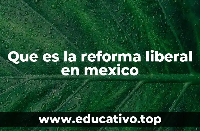 Que es la reforma liberal en mexico