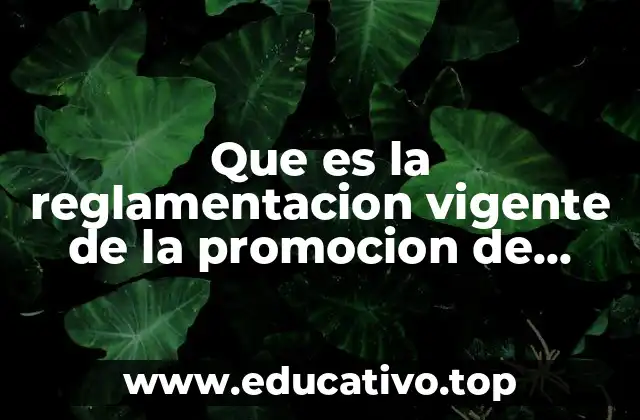 Que es la reglamentacion vigente de la promocion de ventas