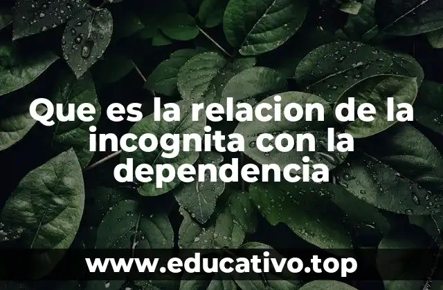 Que es la relacion de la incognita con la dependencia