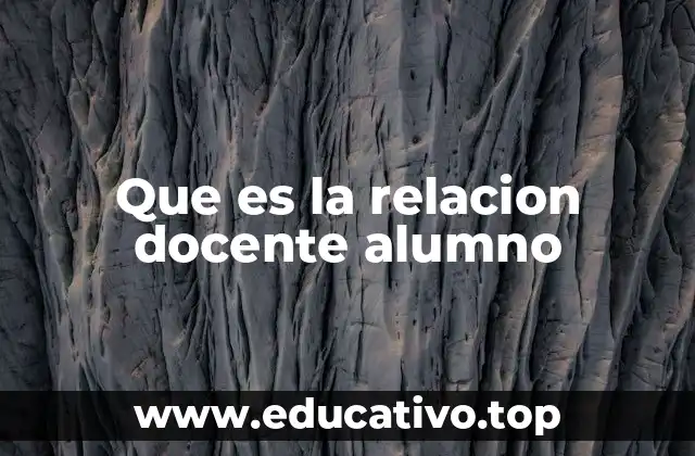 Que es la relacion docente alumno