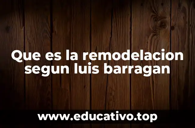 Que es la remodelacion segun luis barragan