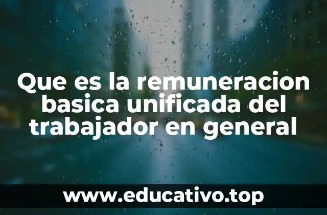 Que es la remuneracion basica unificada del trabajador en general