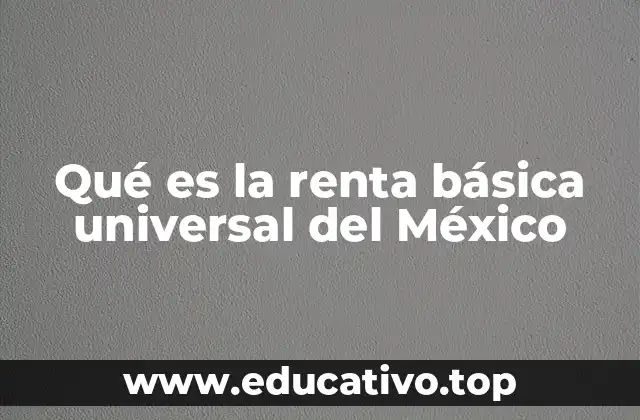 Qué es la renta básica universal del México
