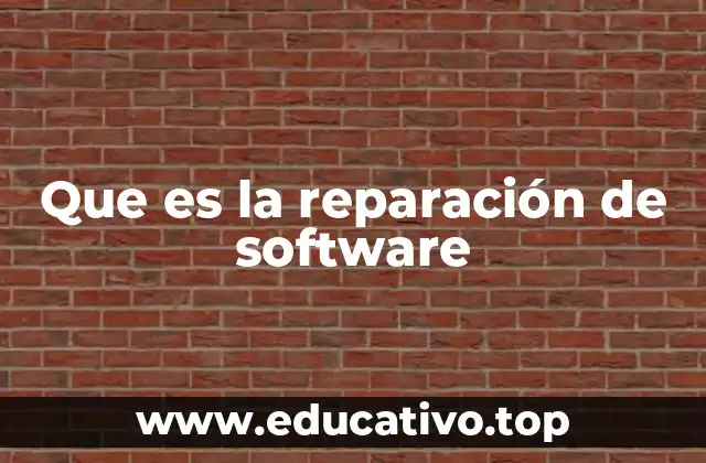 Que es la reparación de software