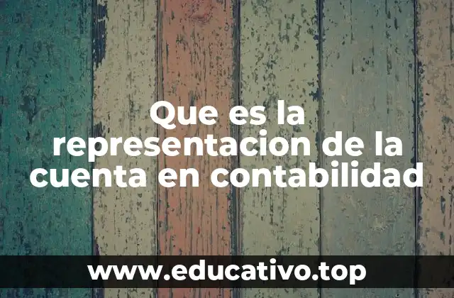 Que es la representacion de la cuenta en contabilidad