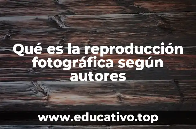 Qué es la reproducción fotográfica según autores
