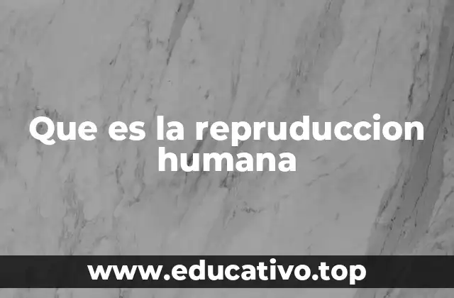 Que es la repruduccion humana