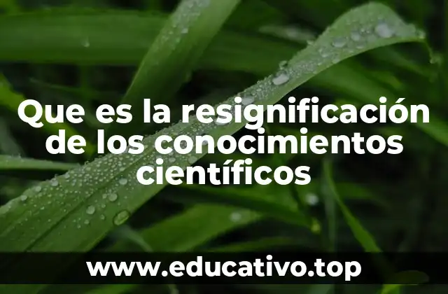 Que es la resignificación de los conocimientos científicos