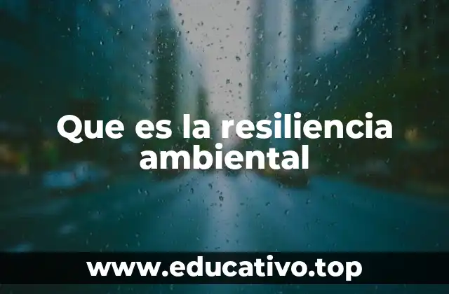 Que es la resiliencia ambiental