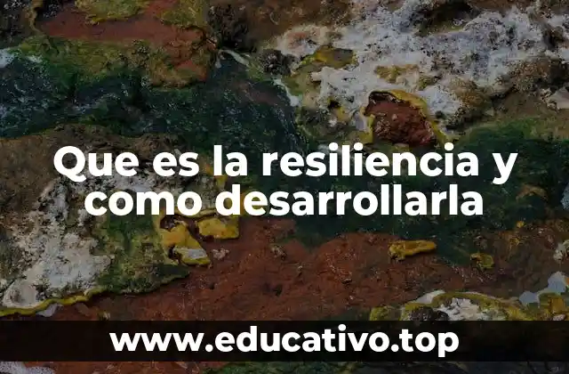 Que es la resiliencia y como desarrollarla