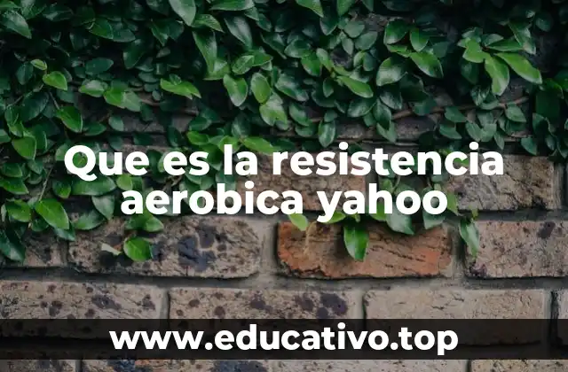 Que es la resistencia aerobica yahoo