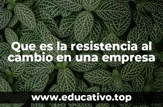 Que es la resistencia al cambio en una empresa