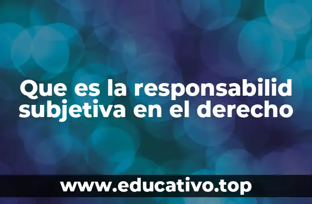 Que es la responsabilid subjetiva en el derecho