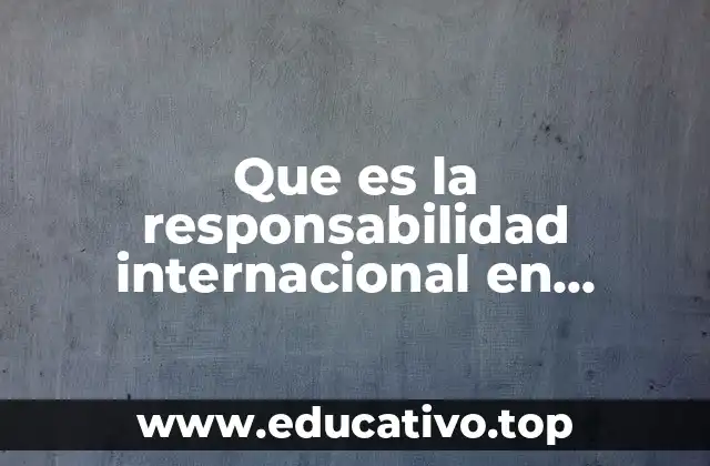 Que es la responsabilidad internacional en derecho internacional privado