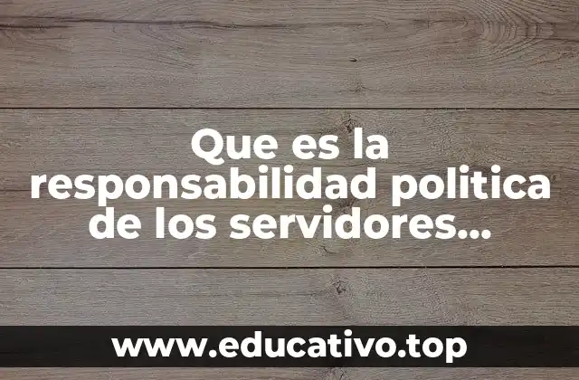 Que es la responsabilidad politica de los servidores publicos