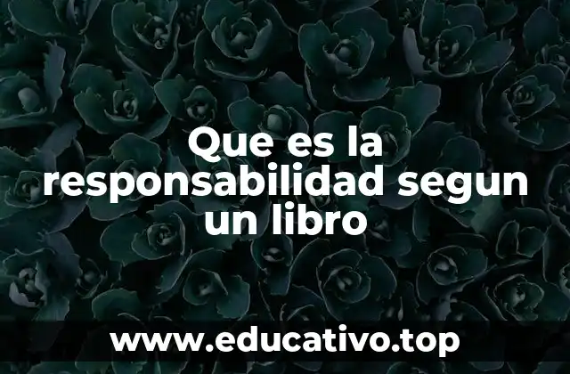 Que es la responsabilidad segun un libro