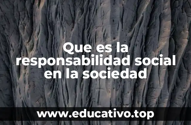 Que es la responsabilidad social en la sociedad