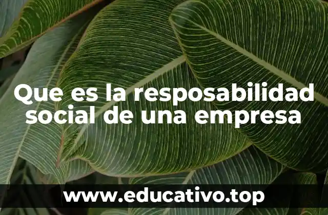 Que es la resposabilidad social de una empresa