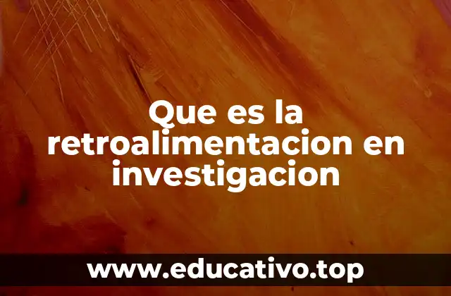 Que es la retroalimentacion en investigacion