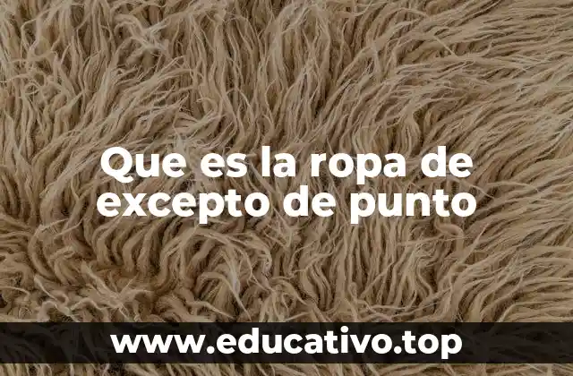 Que es la ropa de excepto de punto