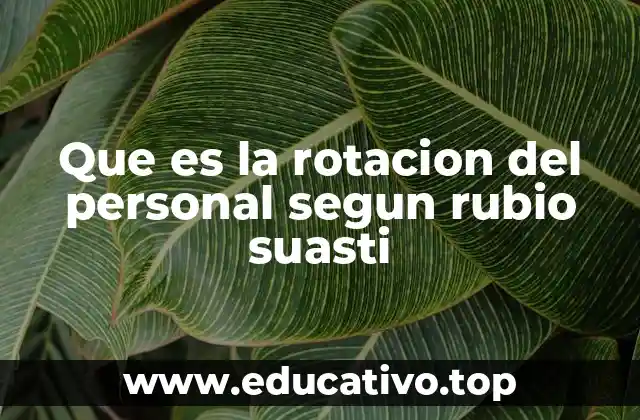 Que es la rotacion del personal segun rubio suasti