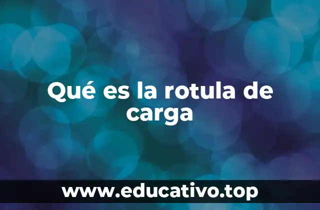 Qué es la rotula de carga
