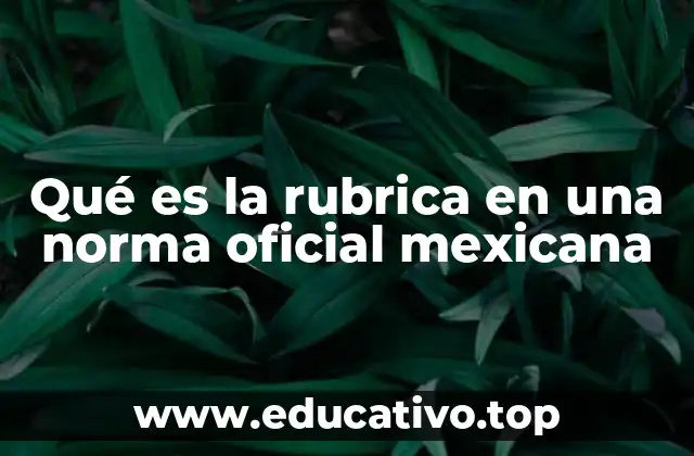 Qué es la rubrica en una norma oficial mexicana