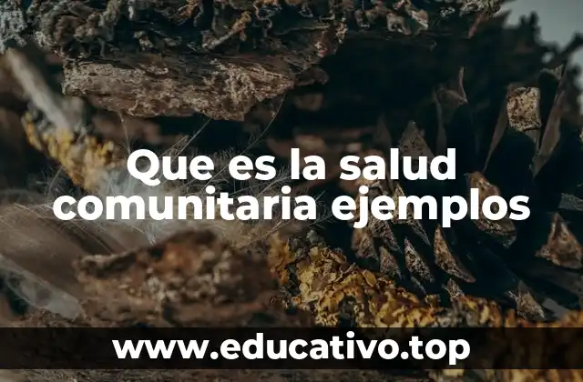 Que es la salud comunitaria ejemplos