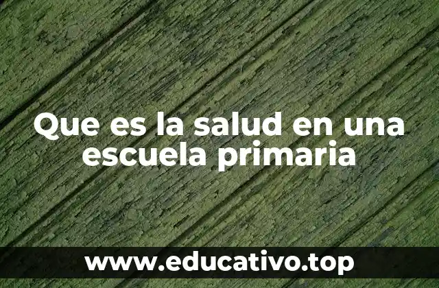 Que es la salud en una escuela primaria