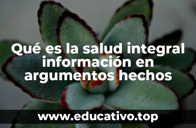 Qué es la salud integral información en argumentos hechos