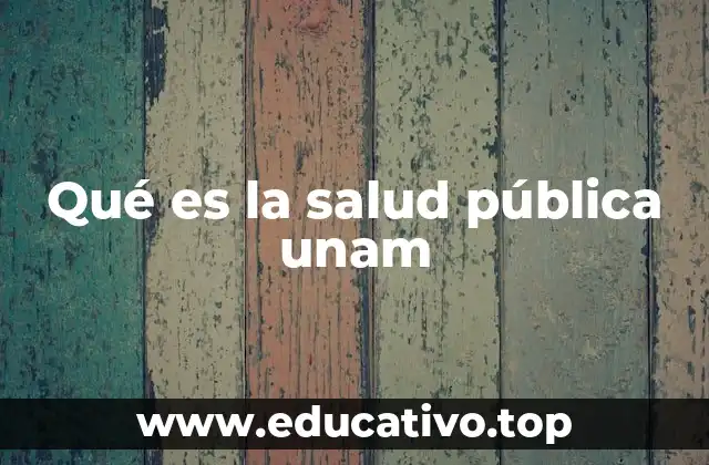 Qué es la salud pública unam