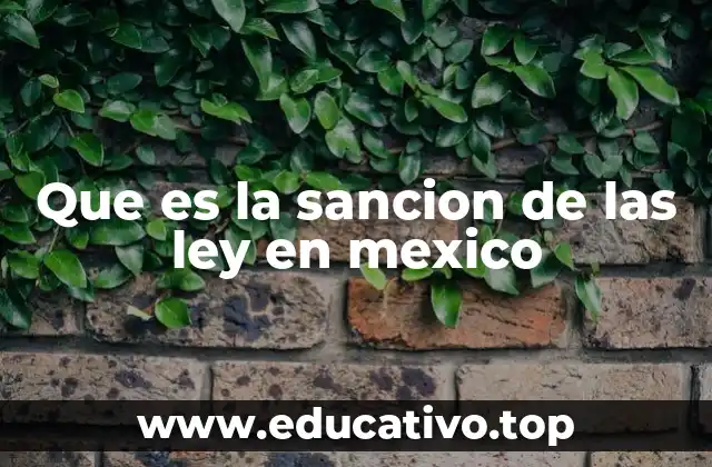 Que es la sancion de las ley en mexico