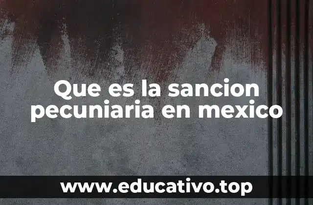 Que es la sancion pecuniaria en mexico