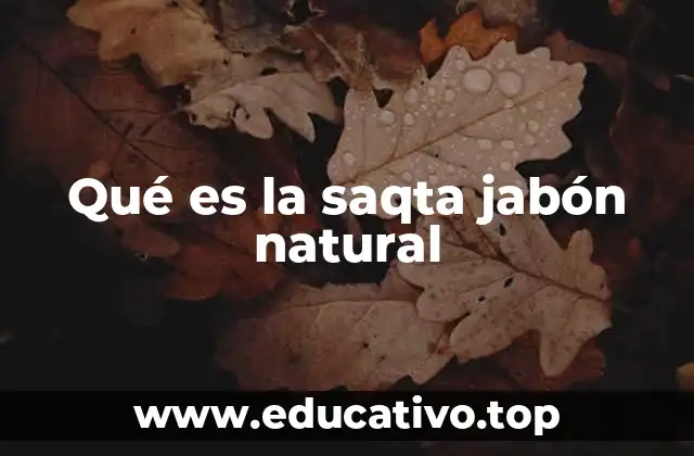 Qué es la saqta jabón natural