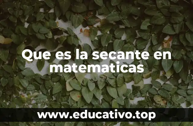 Que es la secante en matematicas