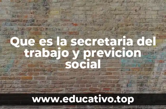 Que es la secretaria del trabajo y previcion social