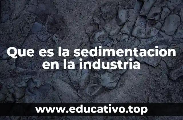 Que es la sedimentacion en la industria