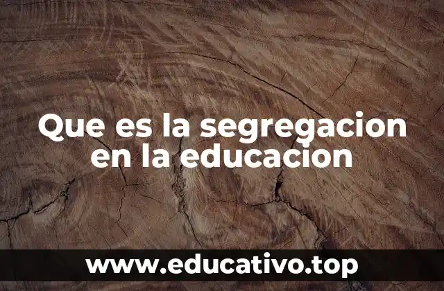 Que es la segregacion en la educacion