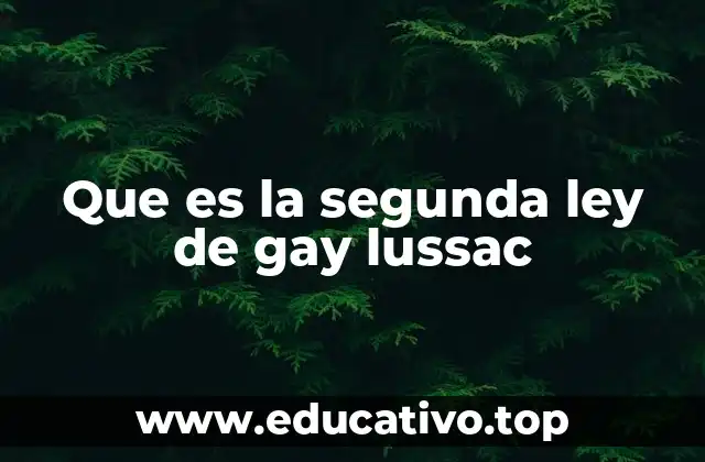 Que es la segunda ley de gay lussac
